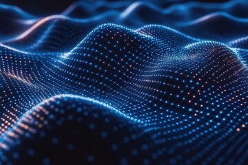 Fototapete - Abstract digital surface with glowing dots.