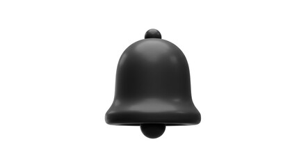 Poster - Isolated black bell with a glossy finish against a plain white background in a studio shot
