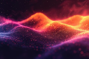 Fototapete - Abstract digital display of colorful undulating forms.