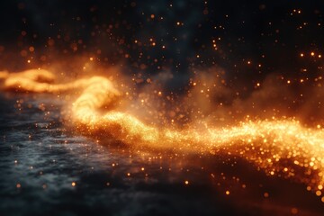 Poster - Fiery, swirling particles against a dark background.