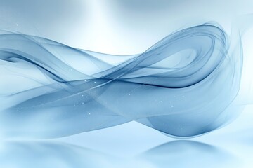 Poster - Abstract design of flowing light blue shapes.