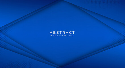Poster - Abstract blue background with geometric shapes and soft shadows creating a modern design look