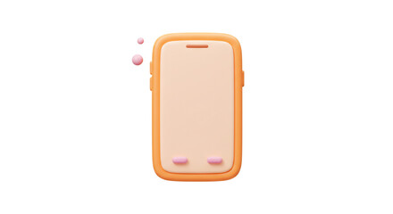 Aufkleber - A stylized orange smartphone with pink accents floating against a white background in a digital render