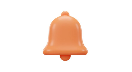Poster - An isolated peach colored notification bell with smooth curves on a plain white background image