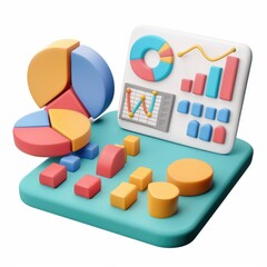 Poster - Colorful graphical representation of data analysis tools.