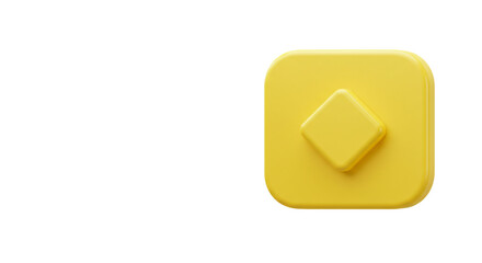 Poster - A yellow square with rounded corners and a smaller square on top on a white background