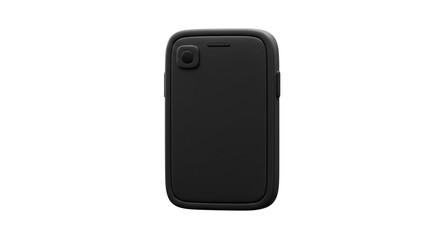 Aufkleber - A simple black smartphone with a button and speaker isolated on a white background in a studio shot