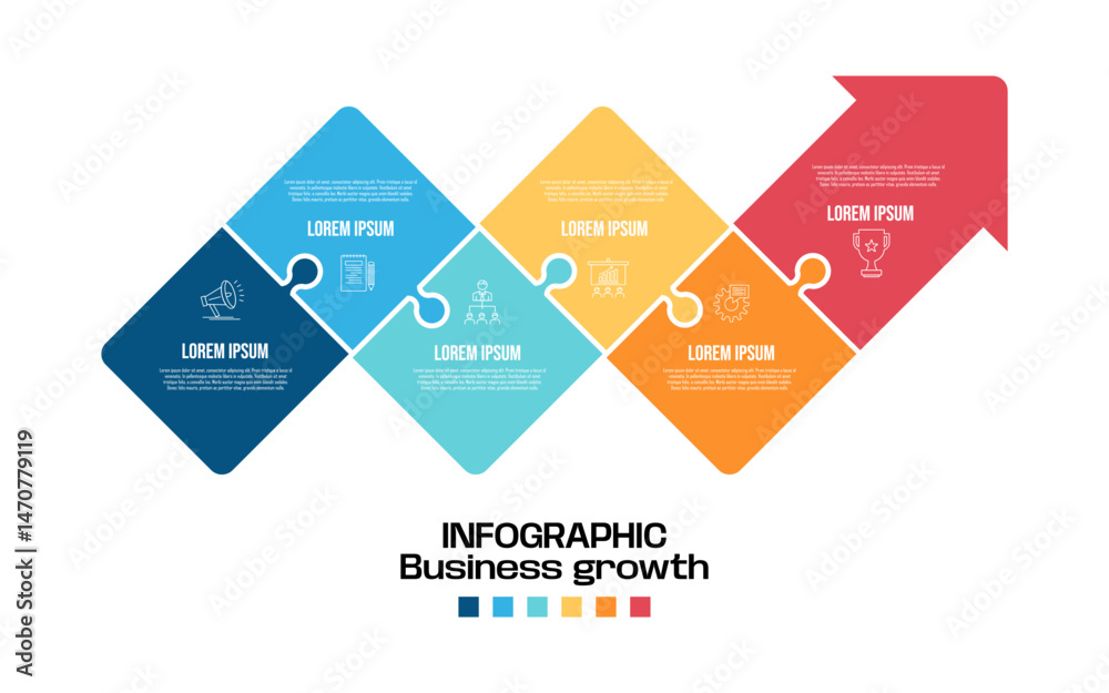 infographic business growth arrow template. Infographic 6 steps to ...
