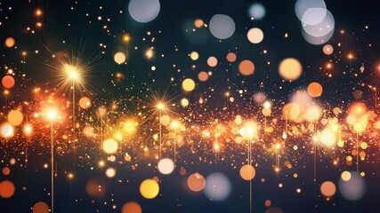 Poster - Abstract Bokeh Background with Glowing Lights and Sparkles Effect