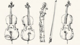 Hand drawn string instruments