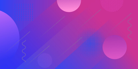 Poster - abstract blue and pink gradient geometric background. liquid color background design.