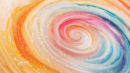  Swirling pastel colors creating a vibrant vortex with sparkling particles. [Vortex Temples] | Ethereal Vortex | ghostly swirl. Illustration