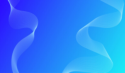 Poster - abstract blue gradient background with glowing wavy lines. futuristic technology concept. dynamic wa