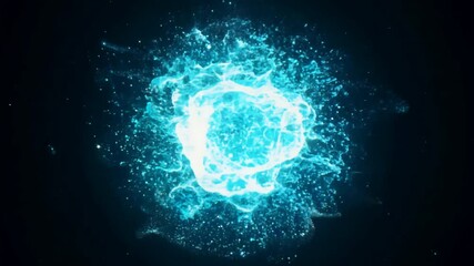 Wall Mural - celestial energy: a captivating abstract image of a swirling blue orb with a brilliant white core ra