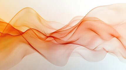 Poster - Artistic Flow of Orange Waves Creating Elegant Abstract Background