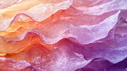 Poster - Colorful Abstract Waves of Stretched Gelatin in Soft Lighting