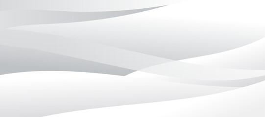 Poster - Abstract white and gray color, modern design stripes background with curve lines. Vector illustration.

