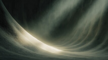 Fototapete - Glowing Sand Dunes with Light Beams Abstract Background