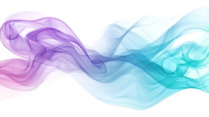Poster - Colorful Swirling Smoke Effect in Purple and Cyan Tones