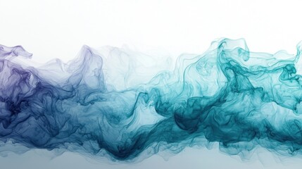 Poster - Ethereal Flow of Colorful Smoke in Blue and Purple Hues