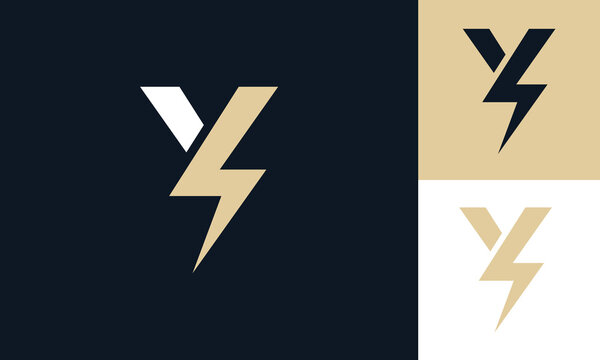 Letter Y bolt monogram logo design