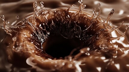 Aufkleber - A captivating artistic splash of liquid chocolate with water