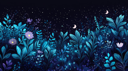 Wall Mural - cosmic botanica landscape