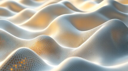 Poster - Abstract 3D Surface with Soft Waves and Gentle Lighting Effects