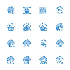 Poster - Cloud data processing icons collage
