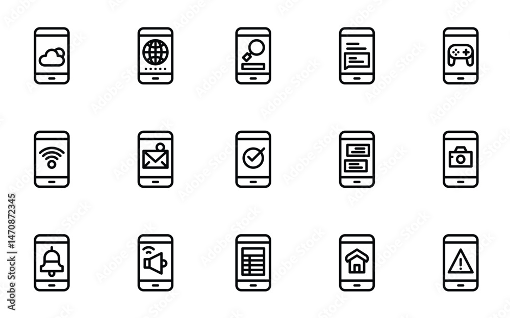 Mobile interfaces cloud earth magnifier messages