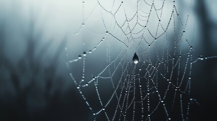 Intricate spiderweb macro photography