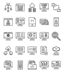 Poster - Software engineering icon set of tools