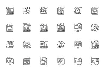 Web development icons API SEO security