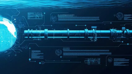 Poster - Futuristic Underwater Pipeline Technology with Digital Overlay and Global Mapping Interface for Energy Solutions 4k video footage