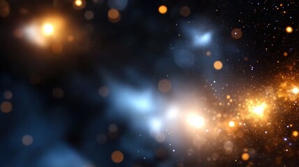 Fototapete - Sparkling abstract particles in deep space, floating through cosmic dimensions