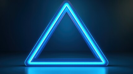 Aufkleber - A Glowing Blue Neon Triangle Illuminates a Dark Background Setting