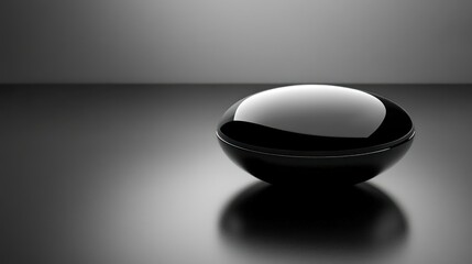 Aufkleber - A simple polished black oval object is resting on a surface