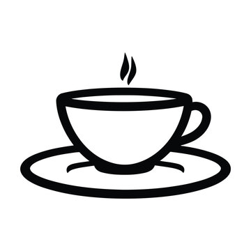 Coffee cup icon vector. A thin line sign. Isolated contour symbol illustration