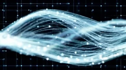 Poster - Abstract Flowing Light Streaks on Grid Background Video