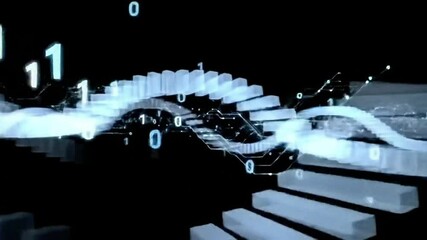 Poster - Abstract Digital Data Visualization with Binary Code and Animated Graphs