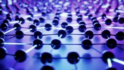 Poster - Abstract Network: Glowing Purple Nodes and Connections