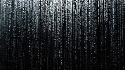 Fototapete - Abstract picture of binary code with digital technology style design with the coding data flowing show dynamic movement represent about programming by programmer or problem solve by encryption. AIG53.