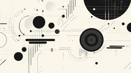 Poster - Abstract picture black color mixing with white tone create surreal scene. Energetic of geometric pattern printed by digital style seamless structure line express minimal and creativity sense. AIG53.