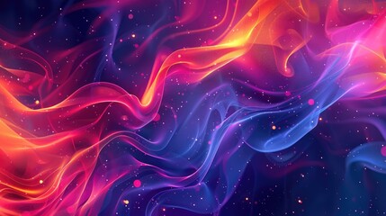 Poster - Abstract of neon light glowing with digital technology design. High tech vivid laser illuminated with contemporary concept in cyberspace style perfect for cyber theme background and wallpaper. AIG51.