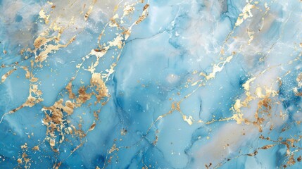 Poster - Navy blue and gold abstract ink painting. Artistic design concept. Abstract background image of colorful marble texture or watercolot with blue, white and gold color mixing together. Fluid. AIG51.