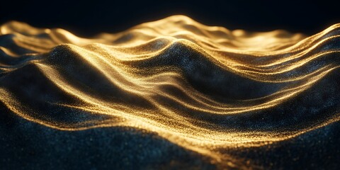 Poster - Golden Glitter Wave Abstract Background