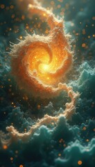 Poster - Abstract swirling energy in cosmic space at night