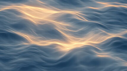 Fototapete - Abstract Blue And Gold Wavy Texture Background