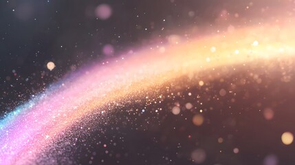 Poster - Abstract Cosmic Light Ring with Blurred Lens Flare and Sparkling Particles