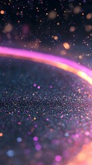 Poster - Abstract Glowing Digital Background with Pink and Purple Glitter Lines